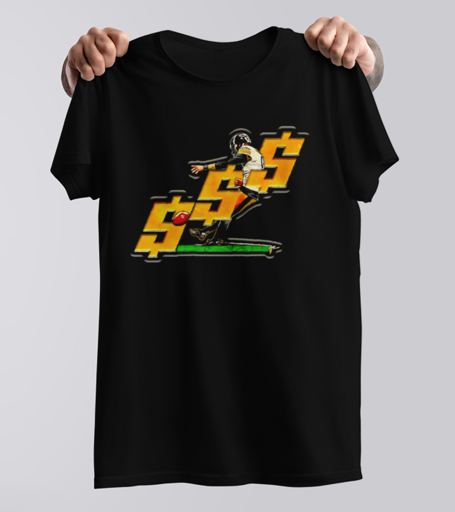 Pittsburgh Steelers Chris Boswell Kicking Football Dollar Sign T-Shirt