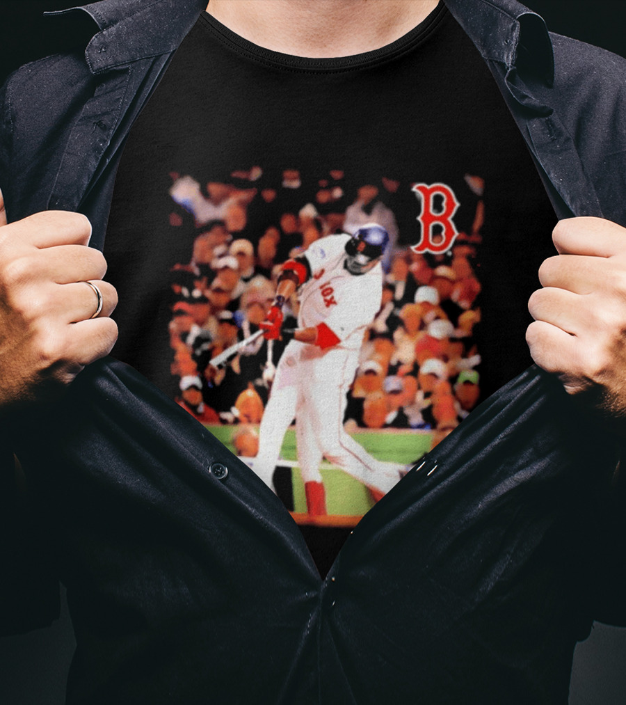 Boston Red Sox David Ortiz Iconic Swing Moment T-Shirt