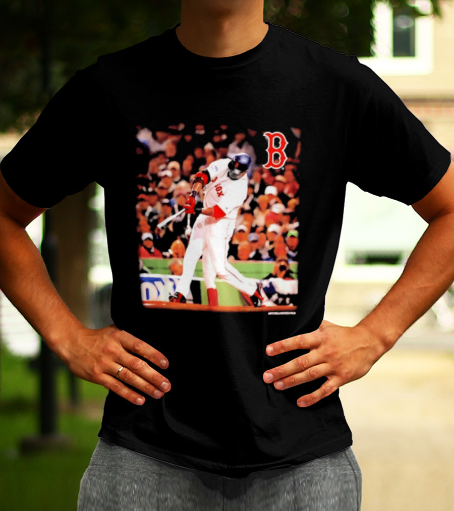 Boston Red Sox David Ortiz Iconic Swing Moment T-Shirt