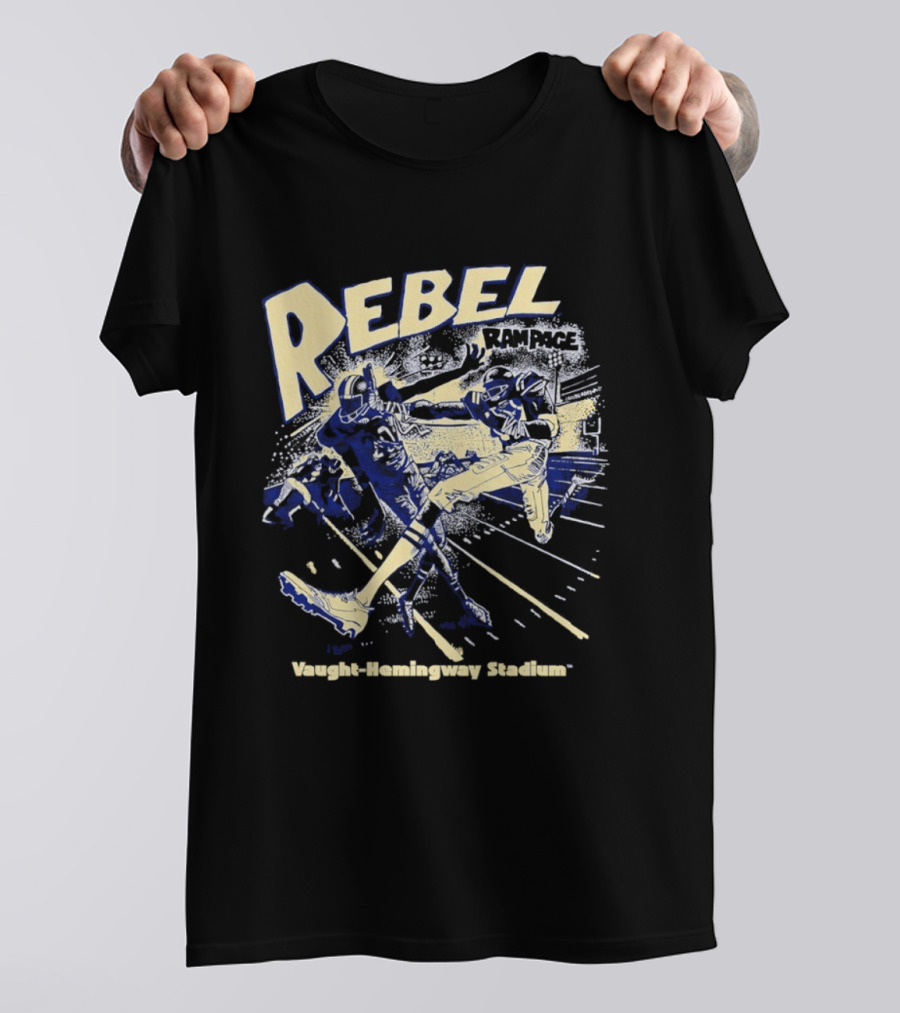 Rebel Rampage Ole Miss Football Vaught Hemingway Stadium T-Shirt