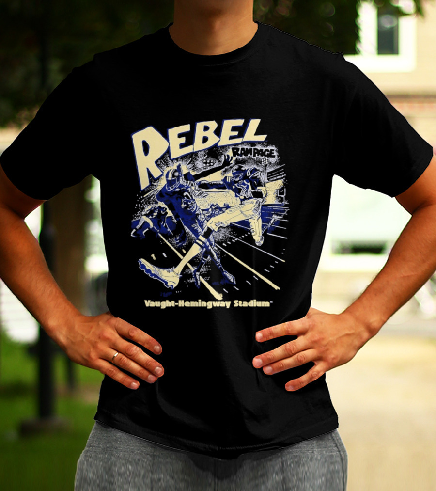 Rebel Rampage Ole Miss Football Vaught Hemingway Stadium T-Shirt