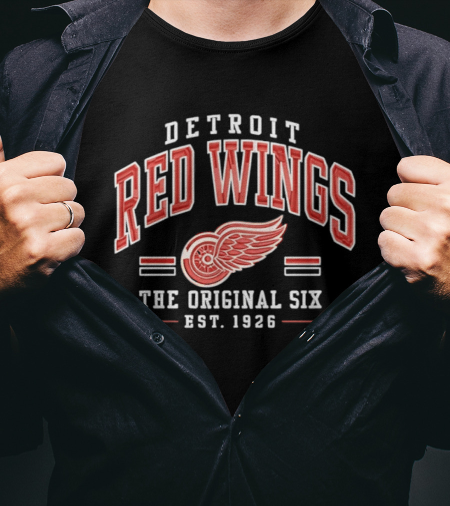 Detroit Red Wings The Original Six Est 1926 Vintage Hockey Team T-Shirt