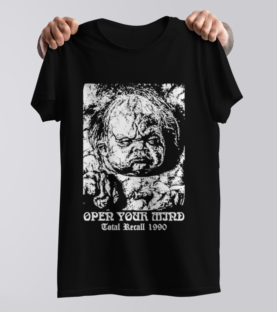 Open Your Mind Total Recall 1990 Arnold Schwarzenegger T-Shirt