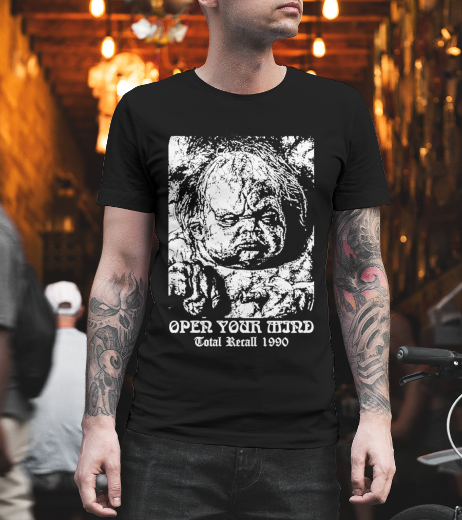 Open Your Mind Total Recall 1990 Arnold Schwarzenegger T-Shirt