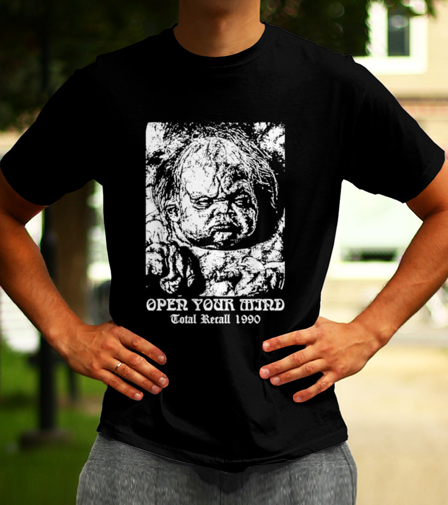 Open Your Mind Total Recall 1990 Arnold Schwarzenegger T-Shirt