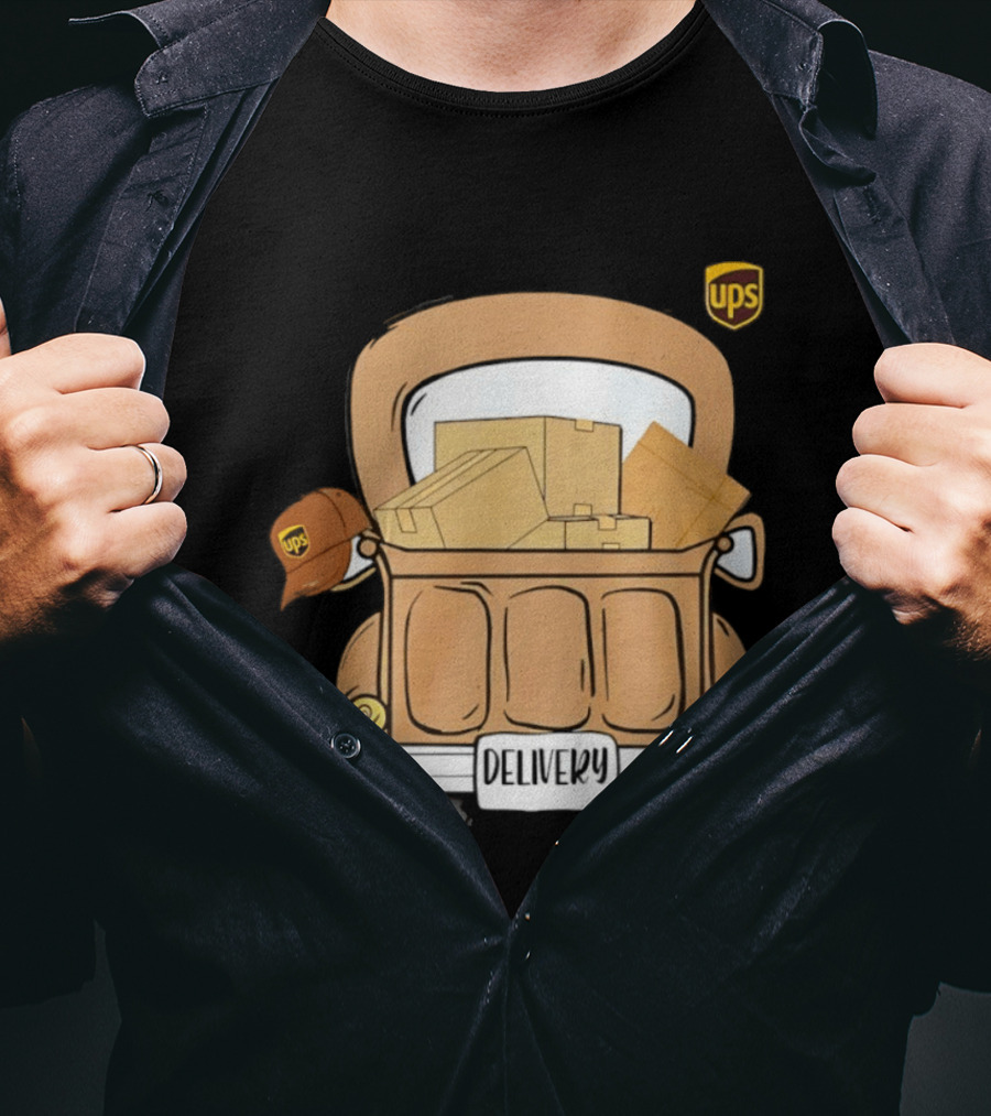 UPS Delivery Truck With Packages And Hat T-Shirt