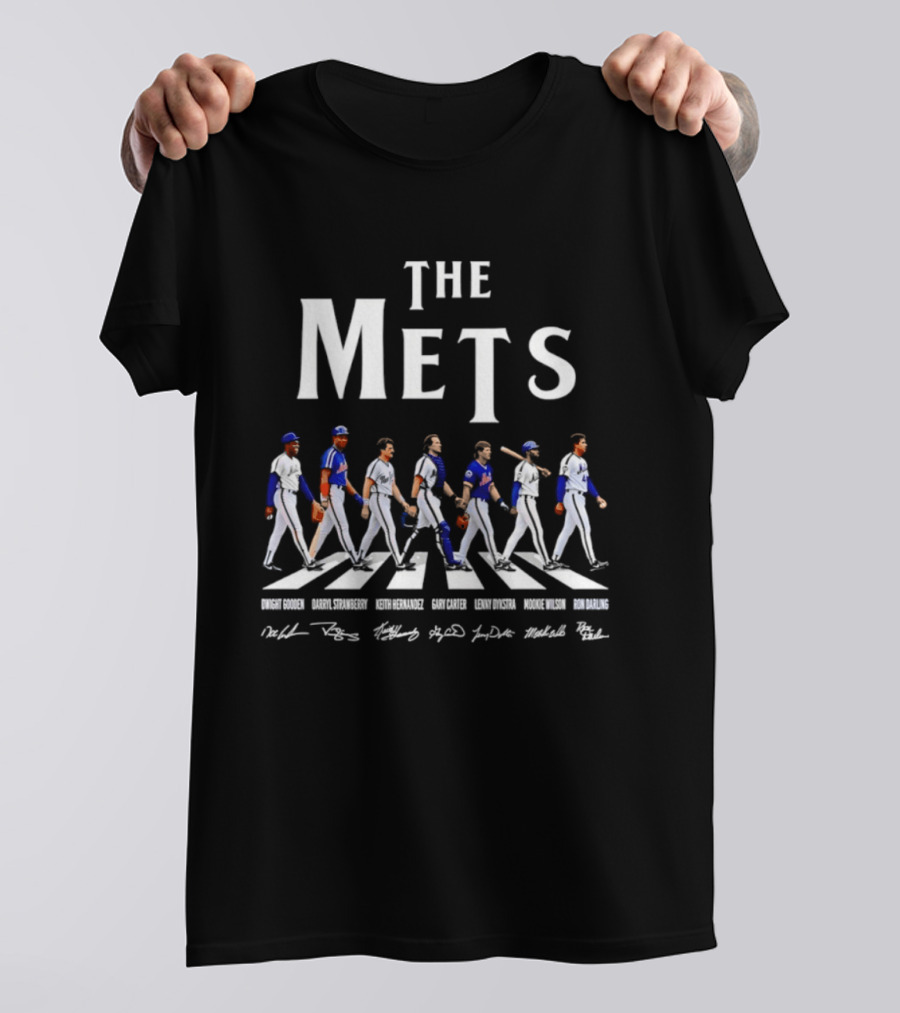 The Mets Dwight Gooden Darryl Strawberry Keith Hernandez Gary Carter Lenny Dykstra Mookie Wilson Ron Darling Abbey Road T-Shirt
