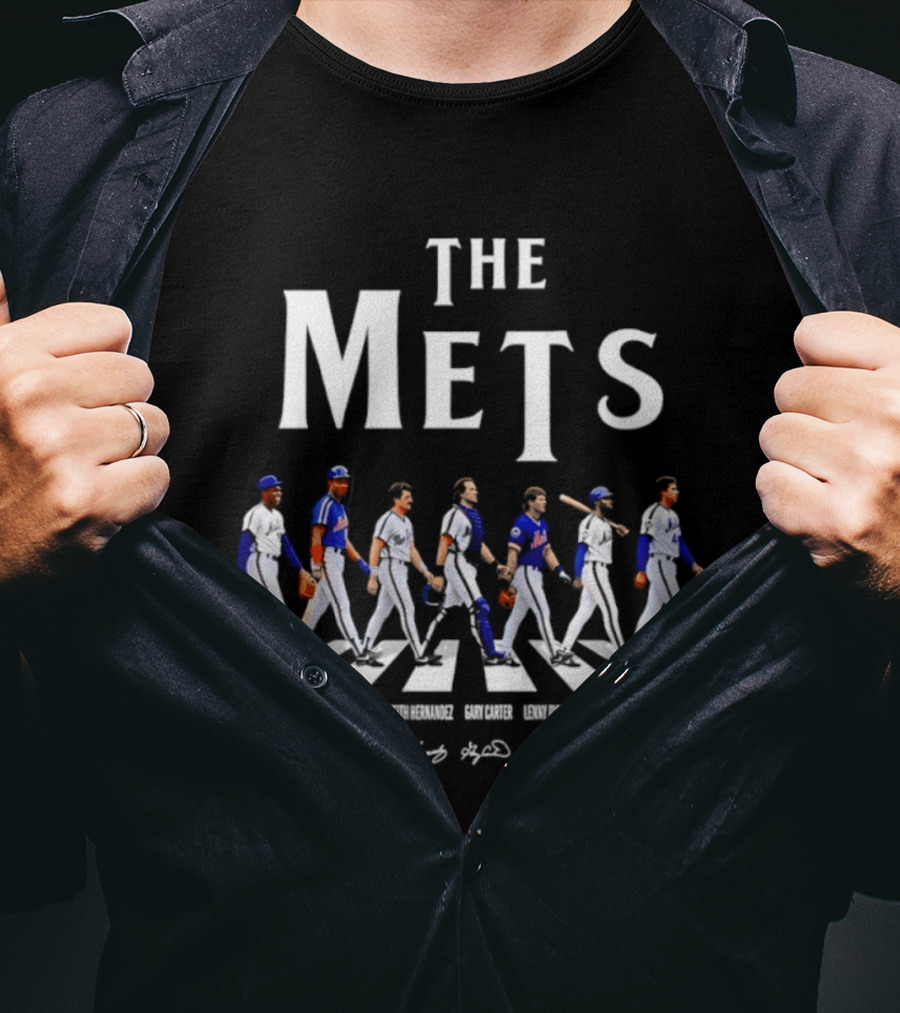 The Mets Dwight Gooden Darryl Strawberry Keith Hernandez Gary Carter Lenny Dykstra Mookie Wilson Ron Darling Abbey Road T-Shirt