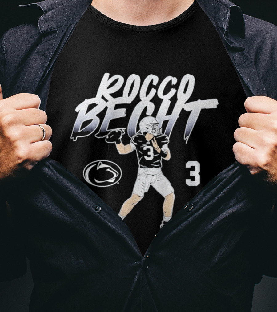 Rocco Becht Number 3 Penn State Football Pose Star T-Shirt