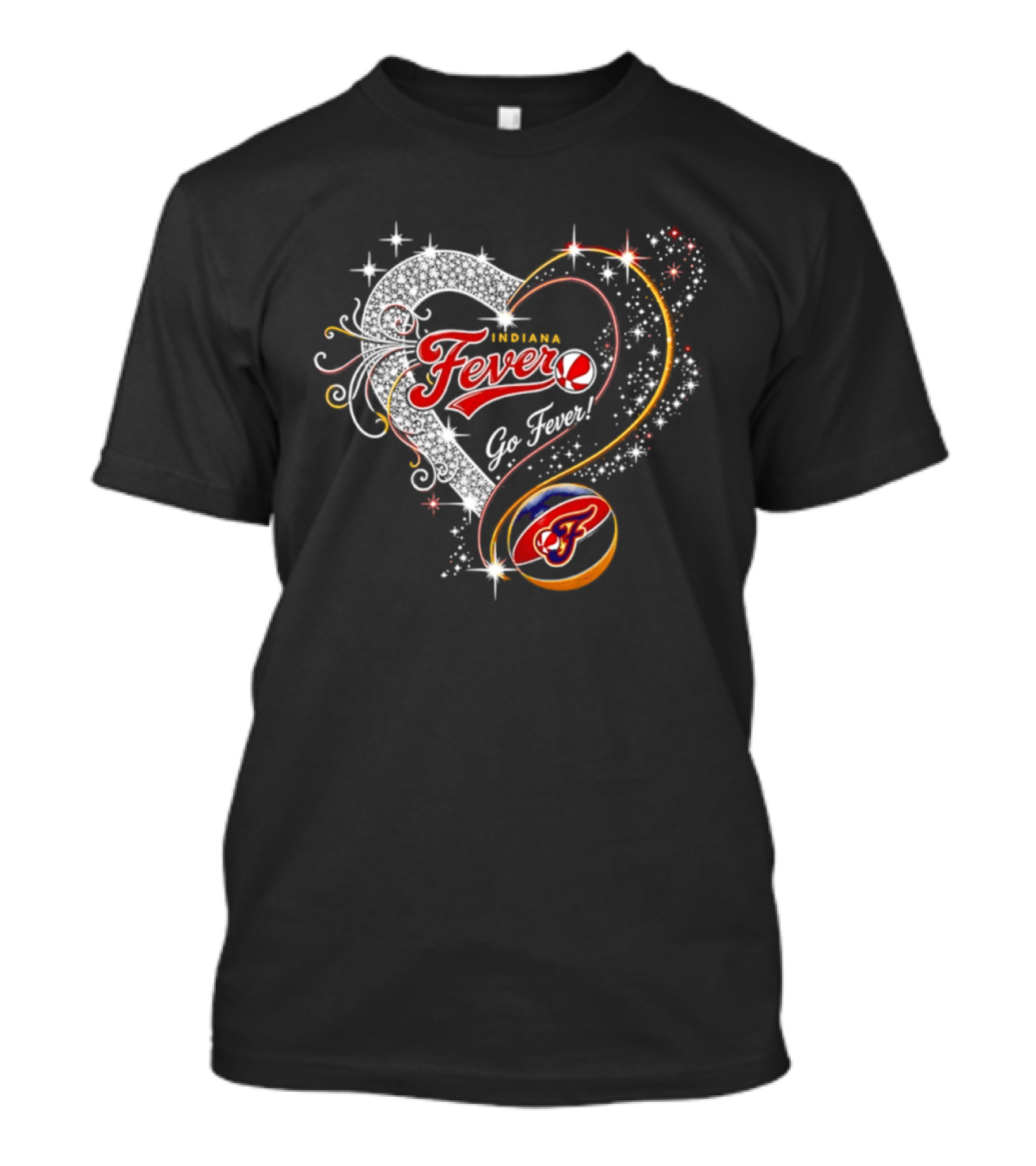 Indiana Fever Heart Go Fever Diamond Sparkle T-Shirt