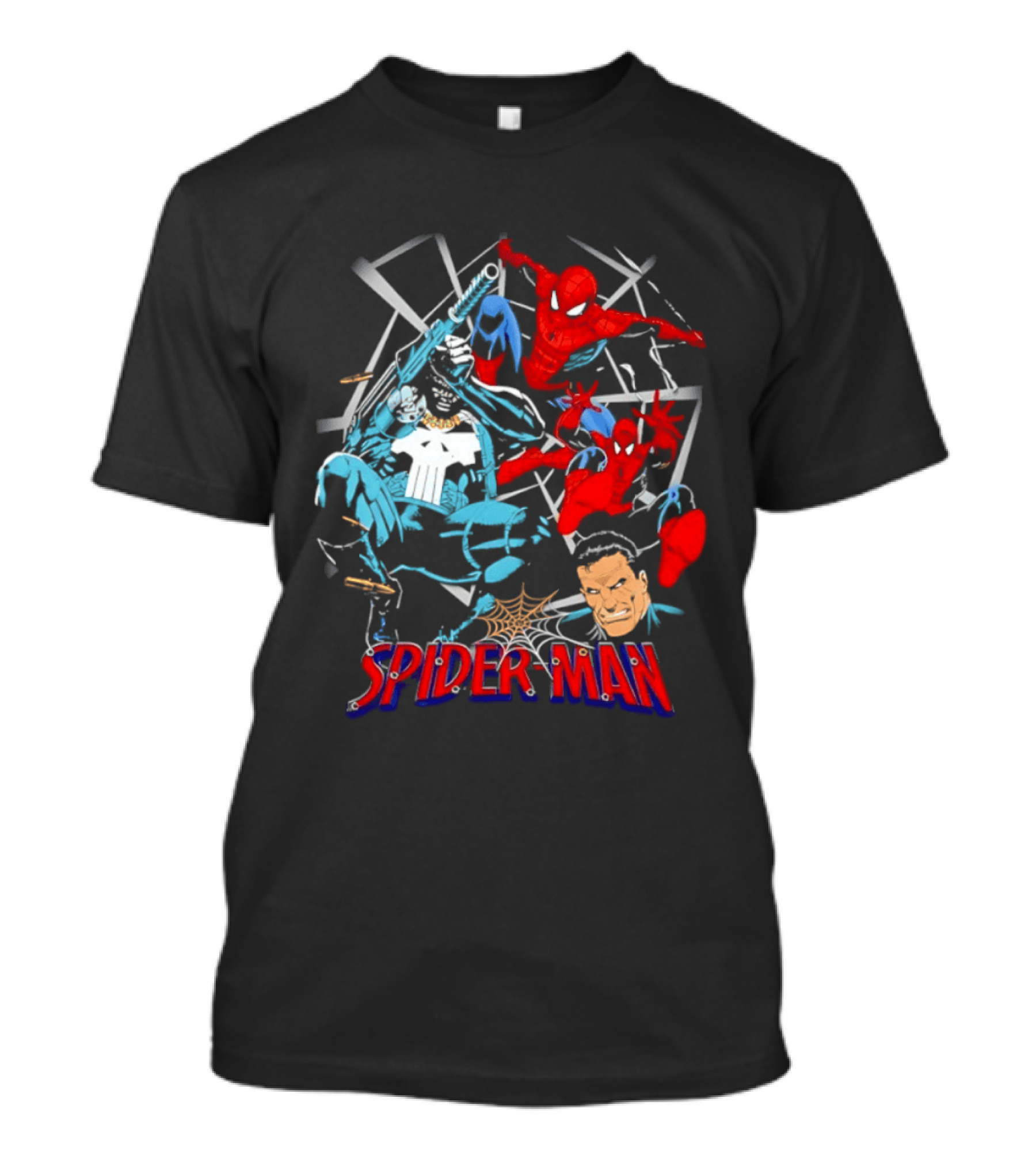 Spider Man Punisher Marvel Comics Crossover Action T-Shirt