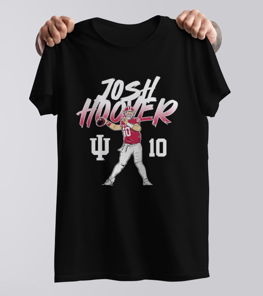 Josh Hoover 10 Indiana Football IU Hoosiers Quarterback Pose T-Shirt