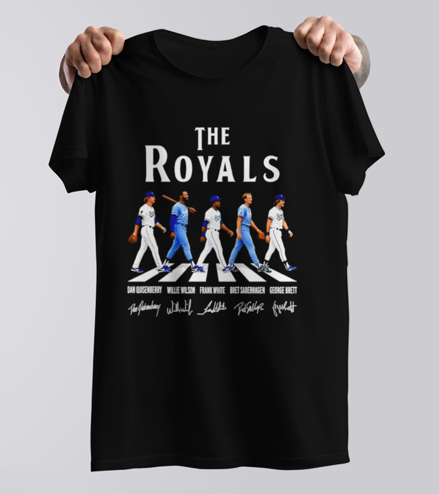 The Royals Dan Quisenberry Willie Wilson Frank White Bret Saberhagen George Brett Kansas City Signatures T-Shirt