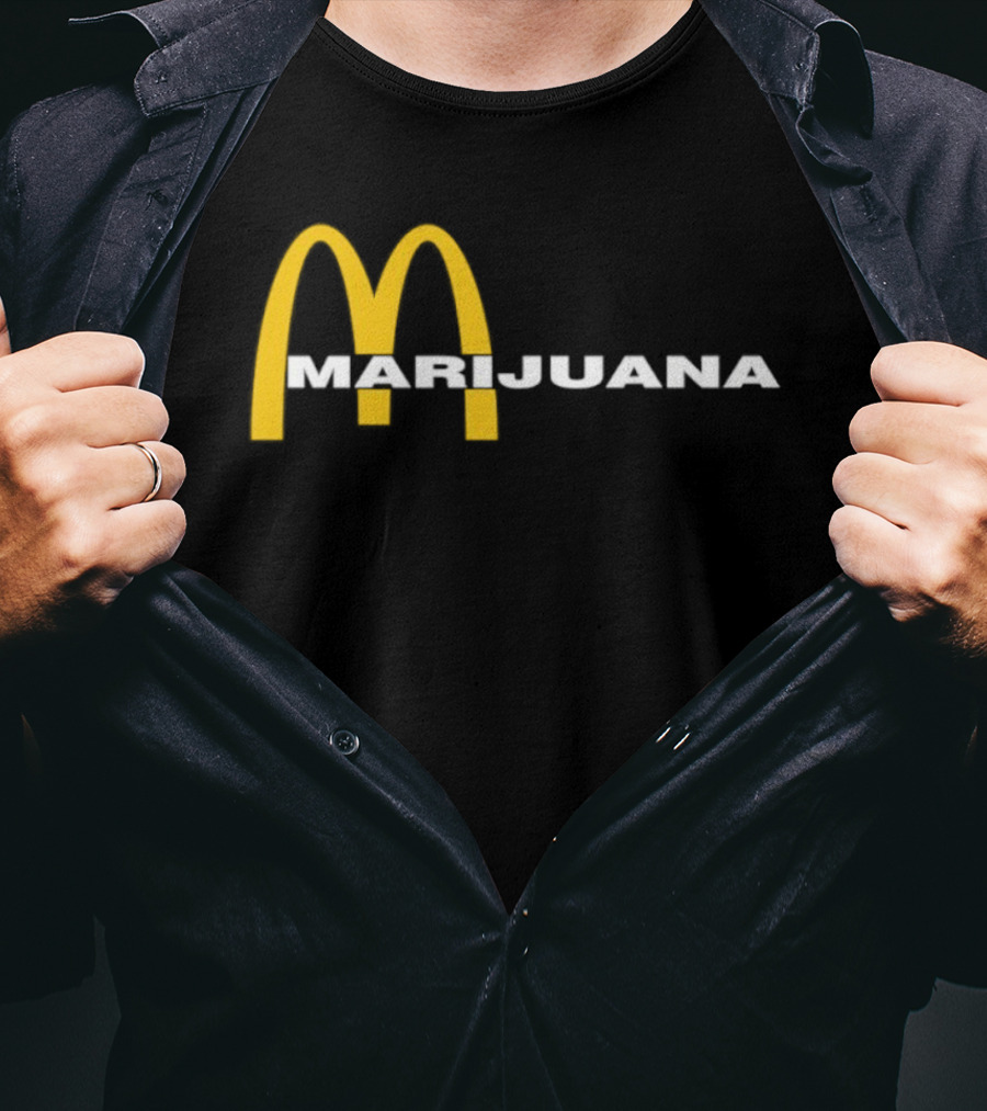 Marijuana Parody McDonald's Golden Arches T-Shirt