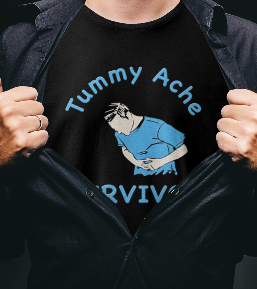 Tummy Ache Survivor Blue Figure T-Shirt