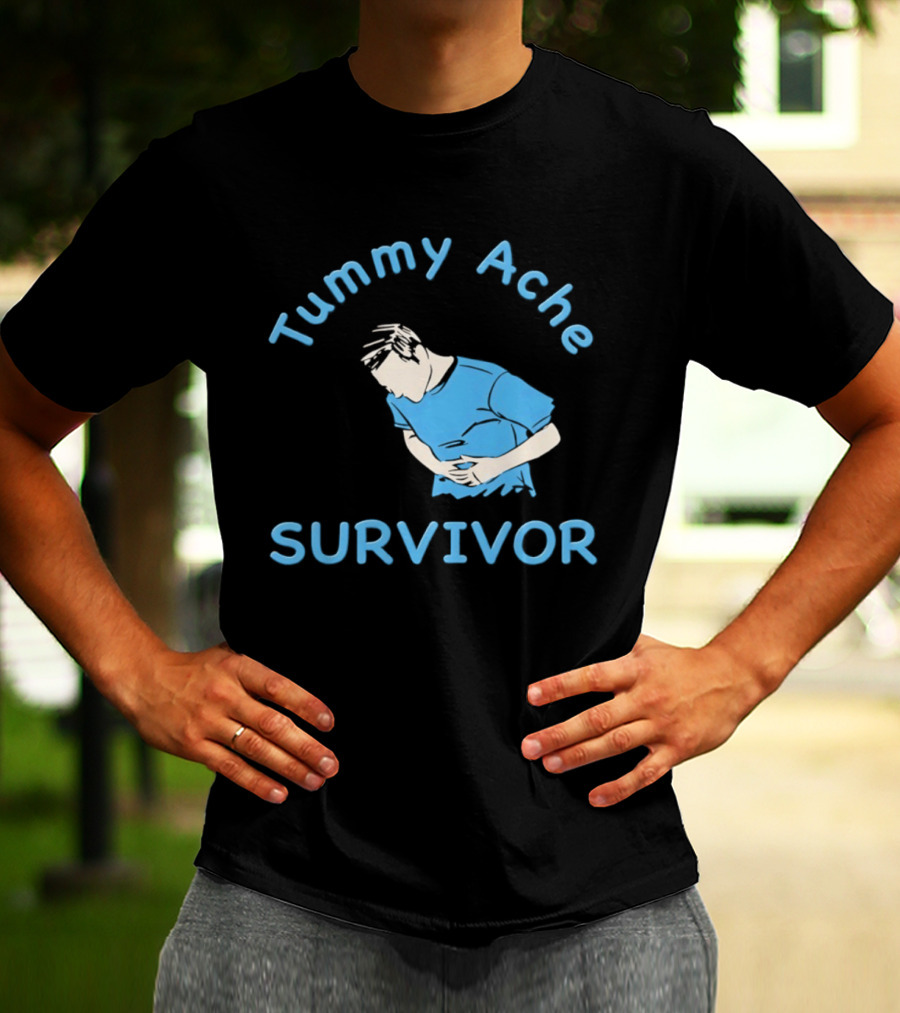 Tummy Ache Survivor Blue Figure T-Shirt
