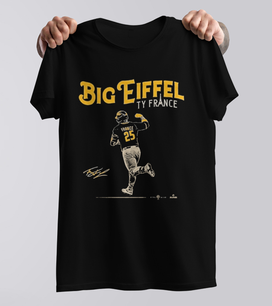 Big Eiffel Ty France 25 Baseball Player T-Shirt