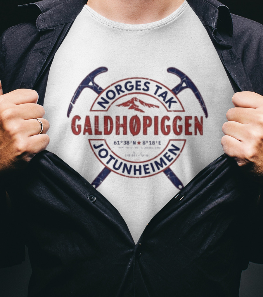 Norges Tak Galdhøpiggen Jotunheimen Norway Mountain Climbing T-Shirt