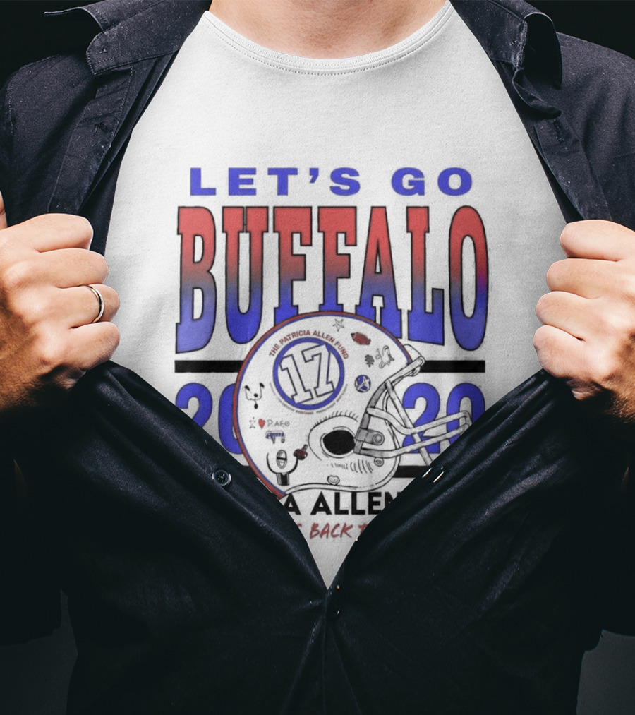 Let's Go Buffalo Patricia Allen Fund 2020 17 Helmet T-Shirt