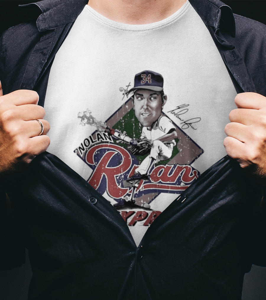 Nolan Ryan Texas Rangers Bruce Stark 34 K Express T-Shirt