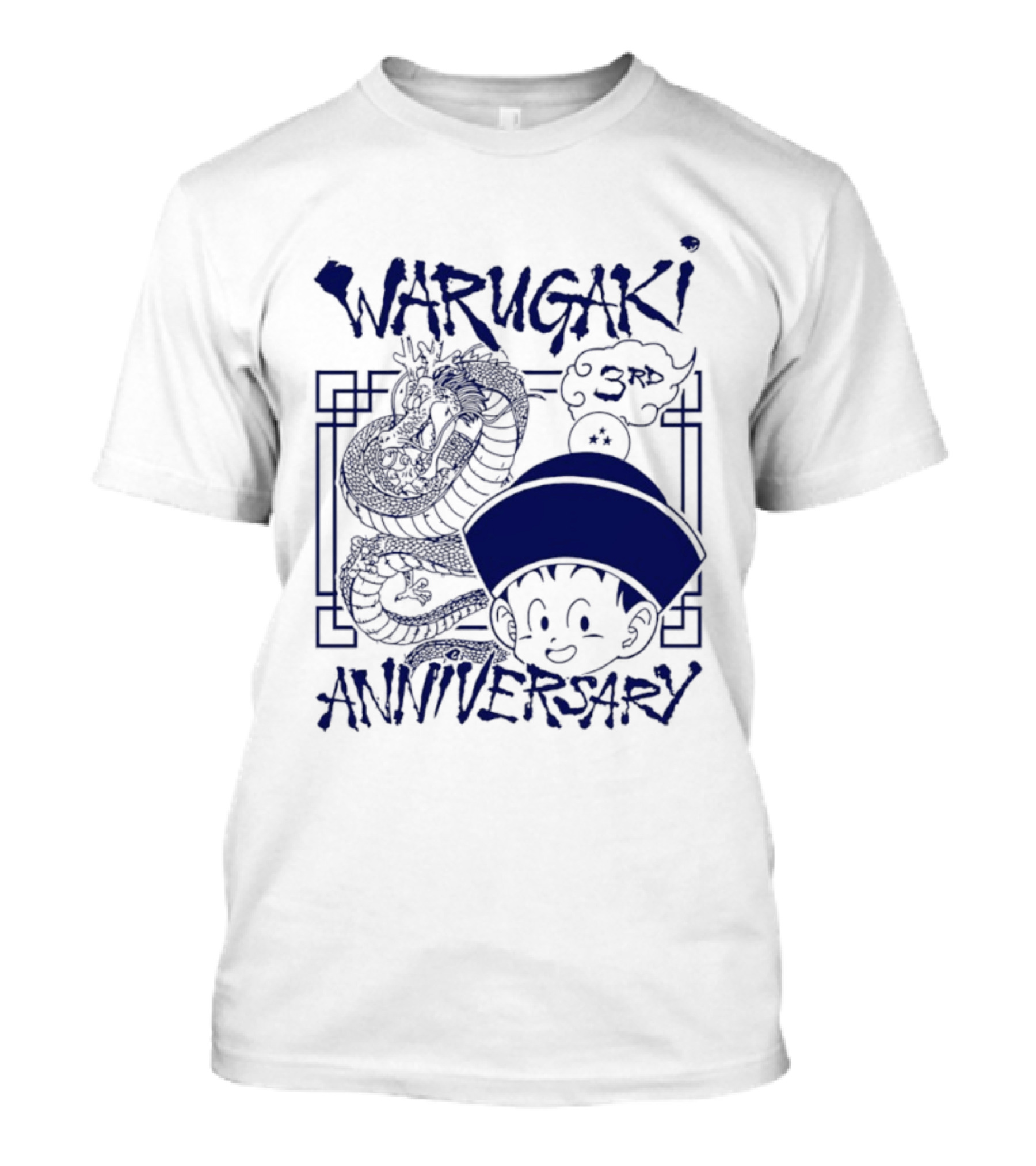 Warugaki 3th Anniversary With Dragon And Child In Blue T-Shirt