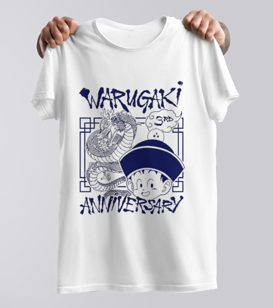 Warugaki 3th Anniversary With Dragon And Child In Blue T-Shirt