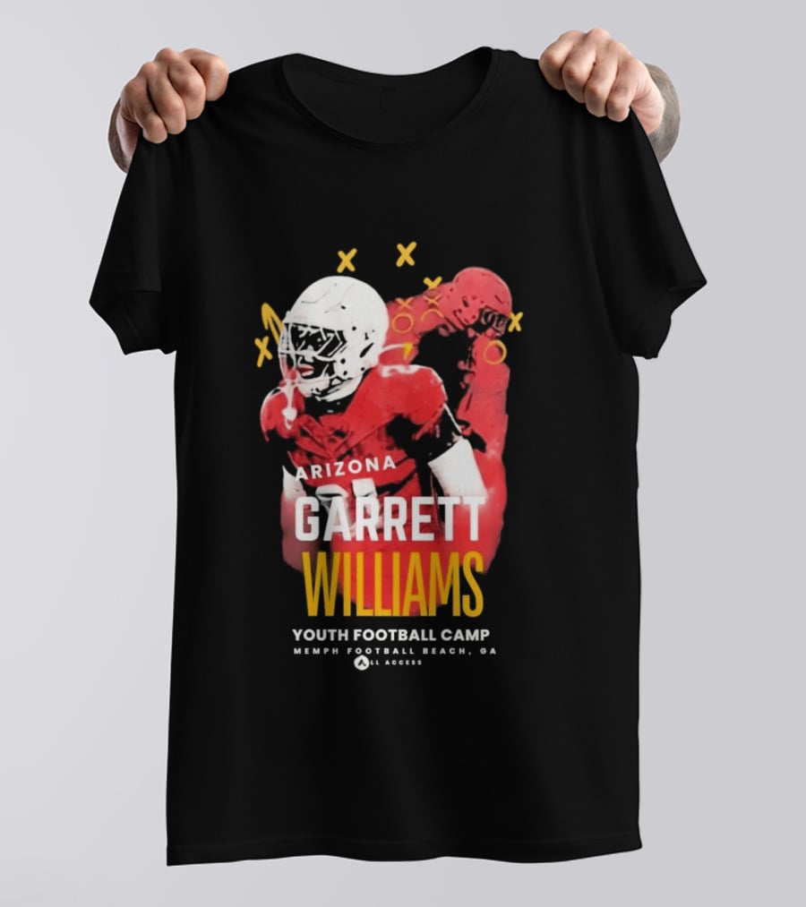Arizona Garrett Williams Youth Football Camp 2026 Memphis Beach CA Annual Access T-Shirt
