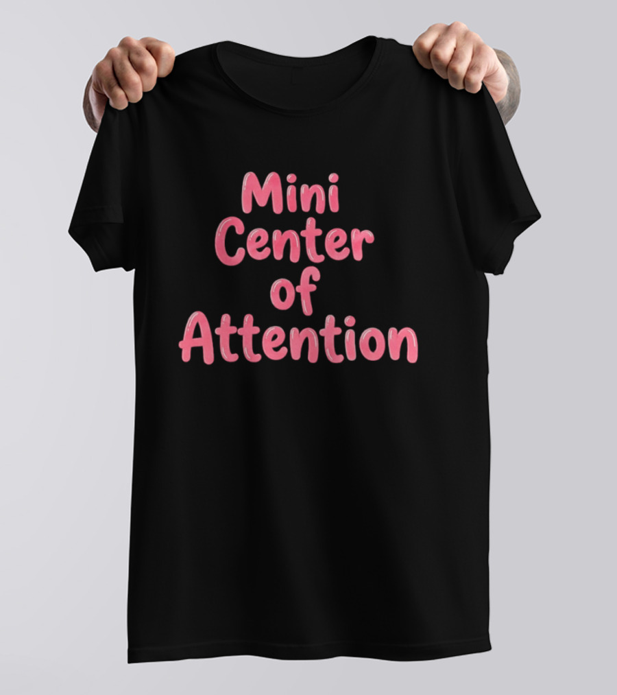 Mini Center Of Attention Pink Bubble Letters T-Shirt
