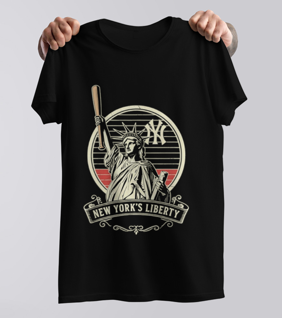 New York Yankees MLB Lady Liberty Bat T-Shirt
