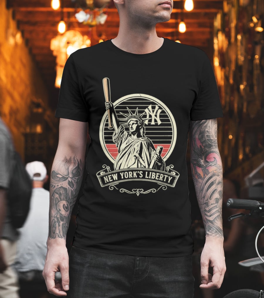 New York Yankees MLB Lady Liberty Bat T-Shirt