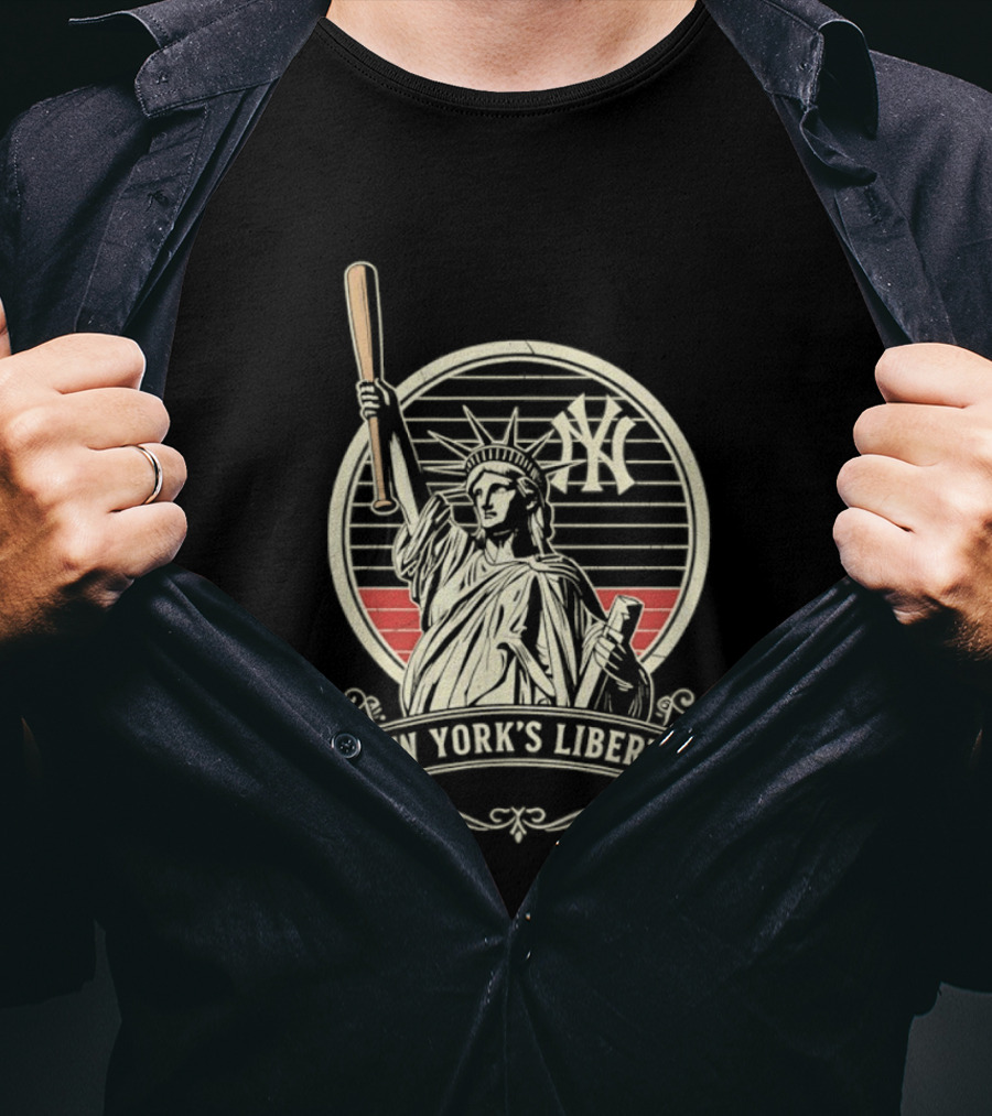 New York Yankees MLB Lady Liberty Bat T-Shirt
