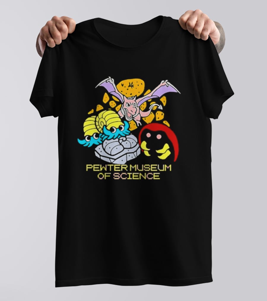 Pewter Museum Of Science Kabuto Omanyte Aerodactyl Fossils T-Shirt
