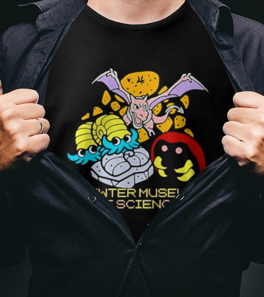 Pewter Museum Of Science Kabuto Omanyte Aerodactyl Fossils T-Shirt