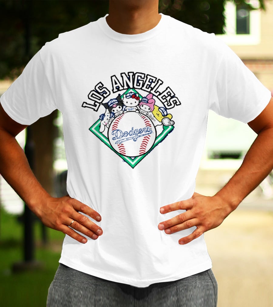 Los Angeles Dodgers Hello Kitty Friends Night Characters T-Shirt