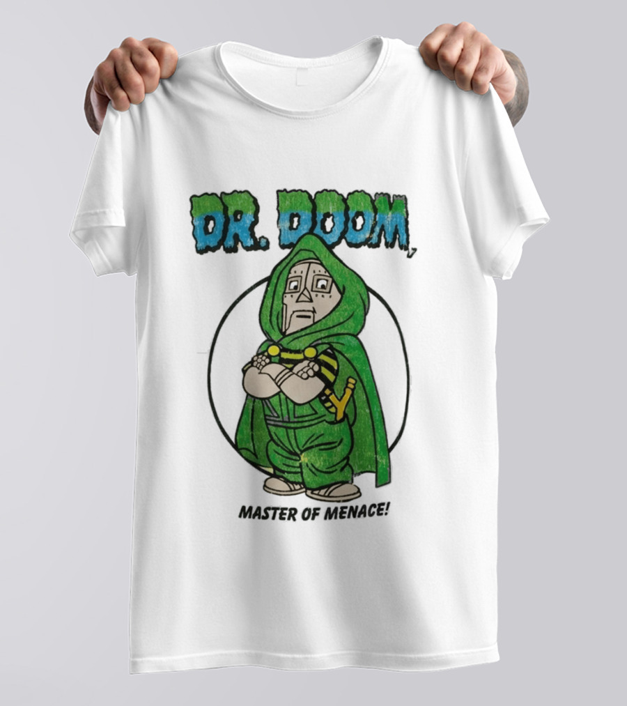Dr Doom Master Of Menace Green Cloak Comic Style Villain T-Shirt
