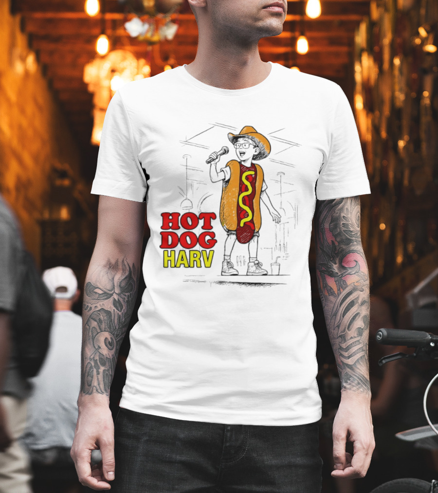 HOT DOG HARV Costume Stage Microphone Cowboy Hat T-Shirt
