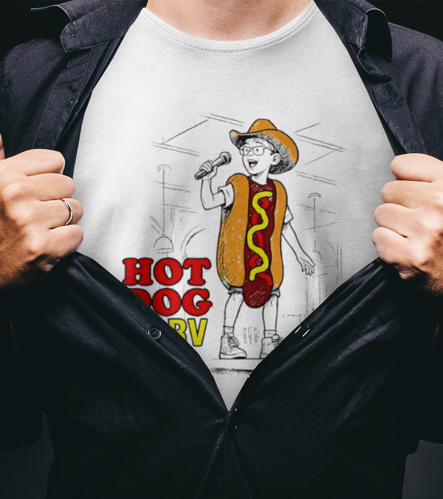 HOT DOG HARV Costume Stage Microphone Cowboy Hat T-Shirt