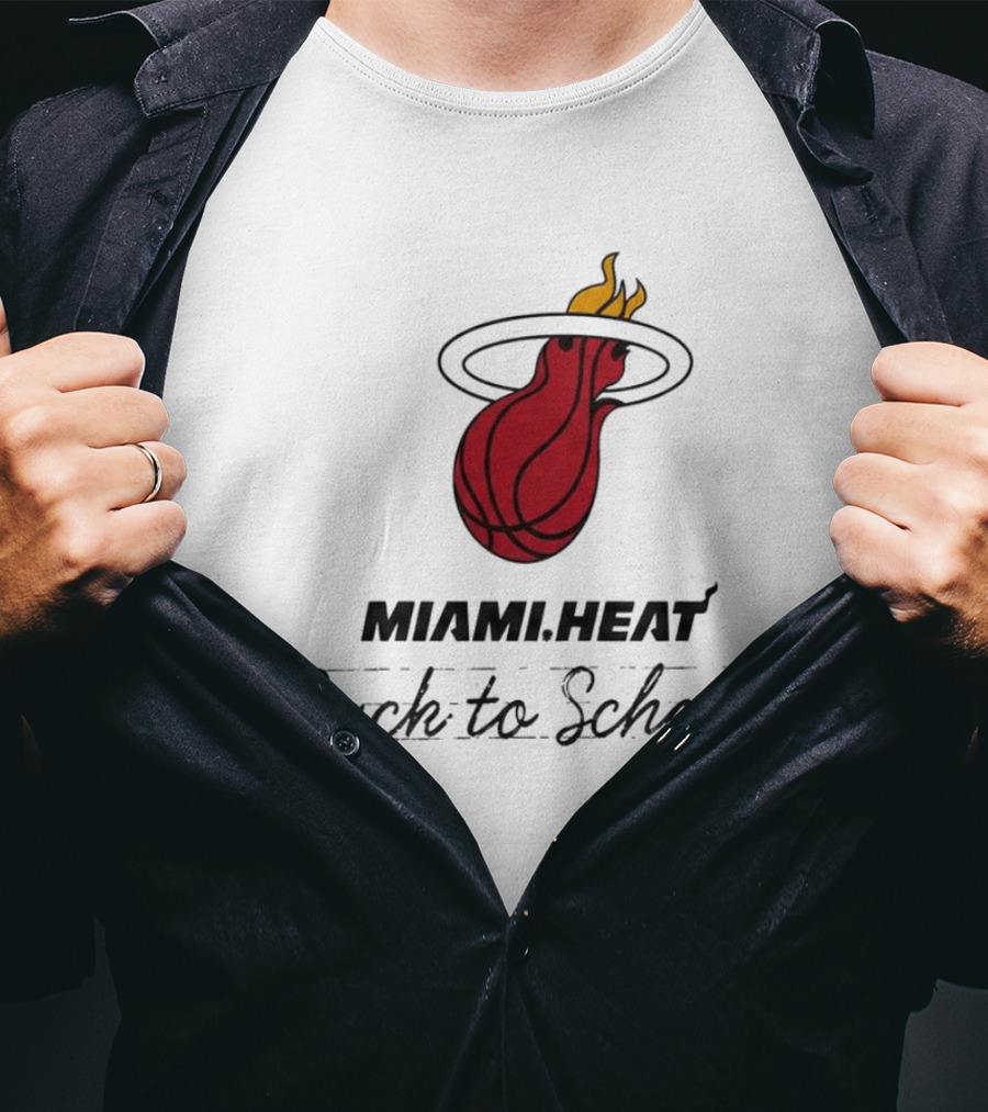 Miami Heat Back To School Basketball Flame T-Shirt