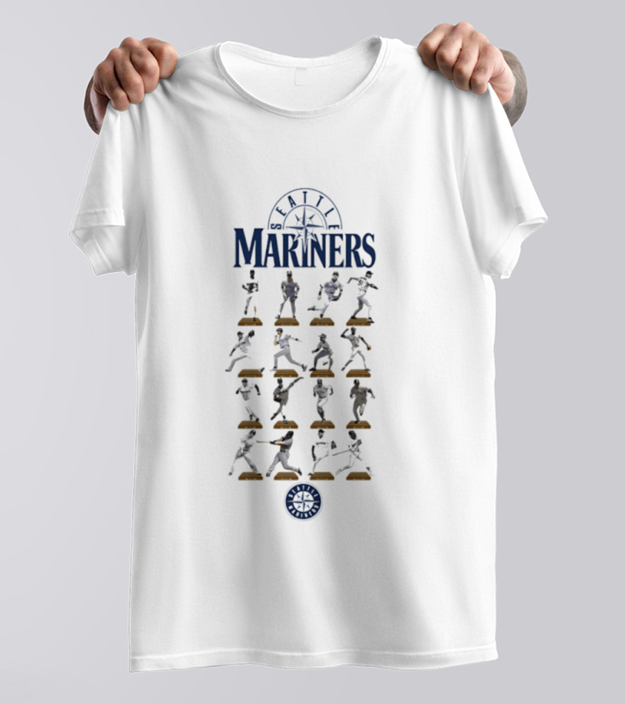 Seattle Mariners Legends Hall Of Fame Player Silhouettes And Washington State Ferries Wheel T-Shirt