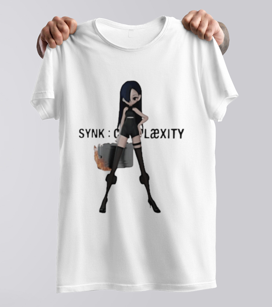 SYNK COMPLaeXITY Mysterious Anime Character With Burning Suitcase T-Shirt
