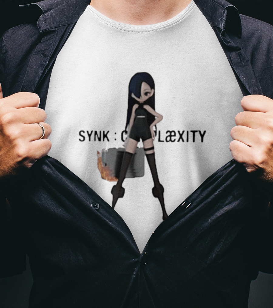 SYNK COMPLaeXITY Mysterious Anime Character With Burning Suitcase T-Shirt