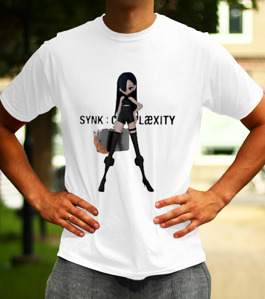 SYNK COMPLaeXITY Mysterious Anime Character With Burning Suitcase T-Shirt
