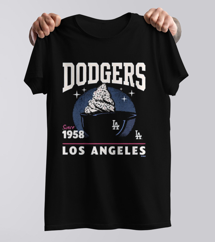Dodgers Los Angeles Since 1958 Ice Cream LA T-Shirt