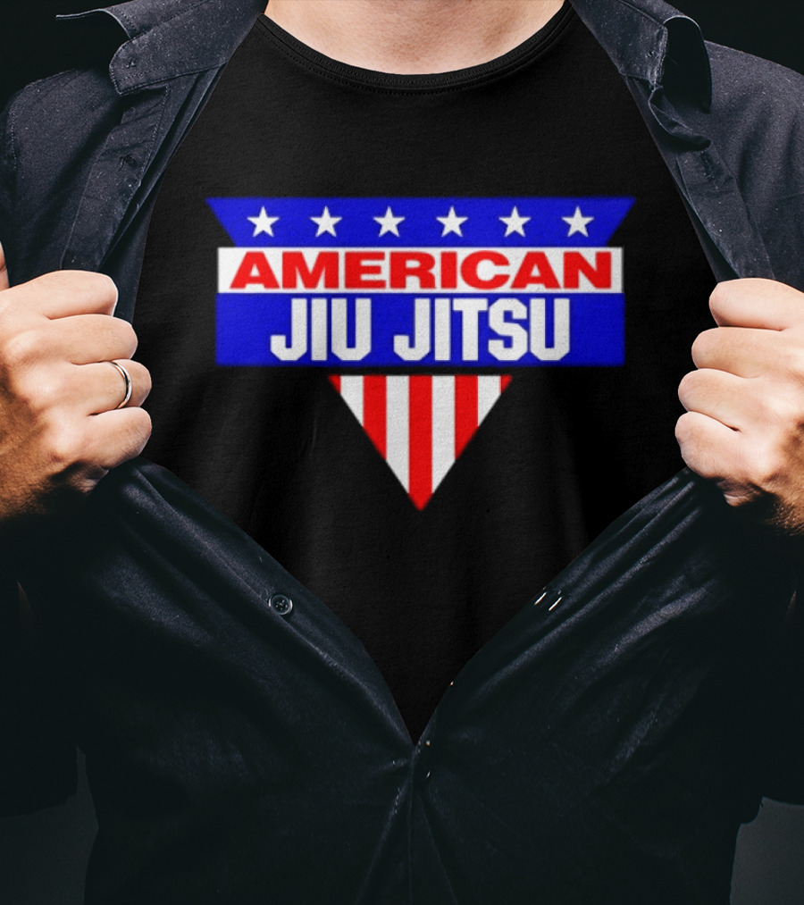 American Jiu Jitsu Stars And Stripes BJJ Martial Arts Grappling T-Shirt