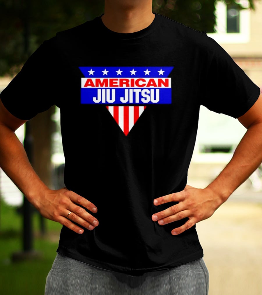 American Jiu Jitsu Stars And Stripes BJJ Martial Arts Grappling T-Shirt