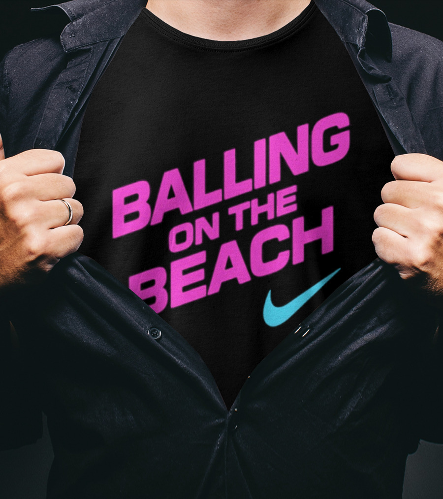 Balling On The Beach Nike Swoosh T-Shirt