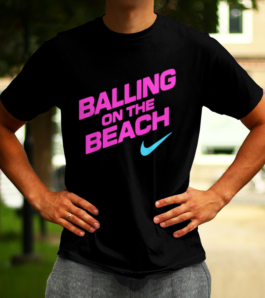 Balling On The Beach Nike Swoosh T-Shirt