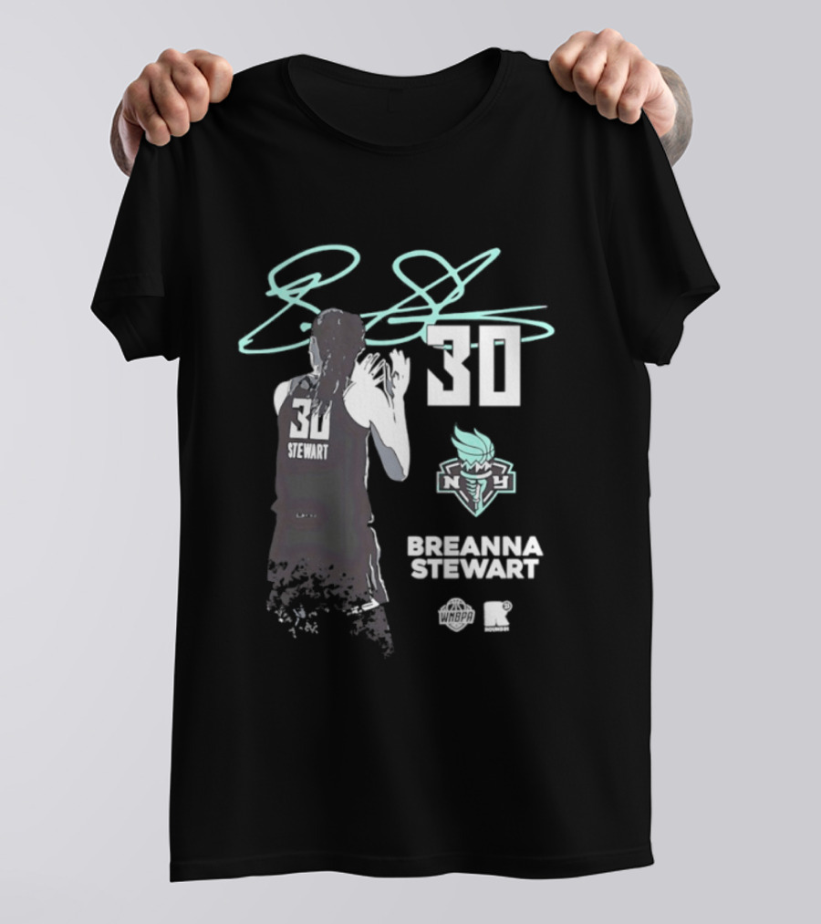 Breanna Stewart 30 New York Liberty NY Signature T-Shirt