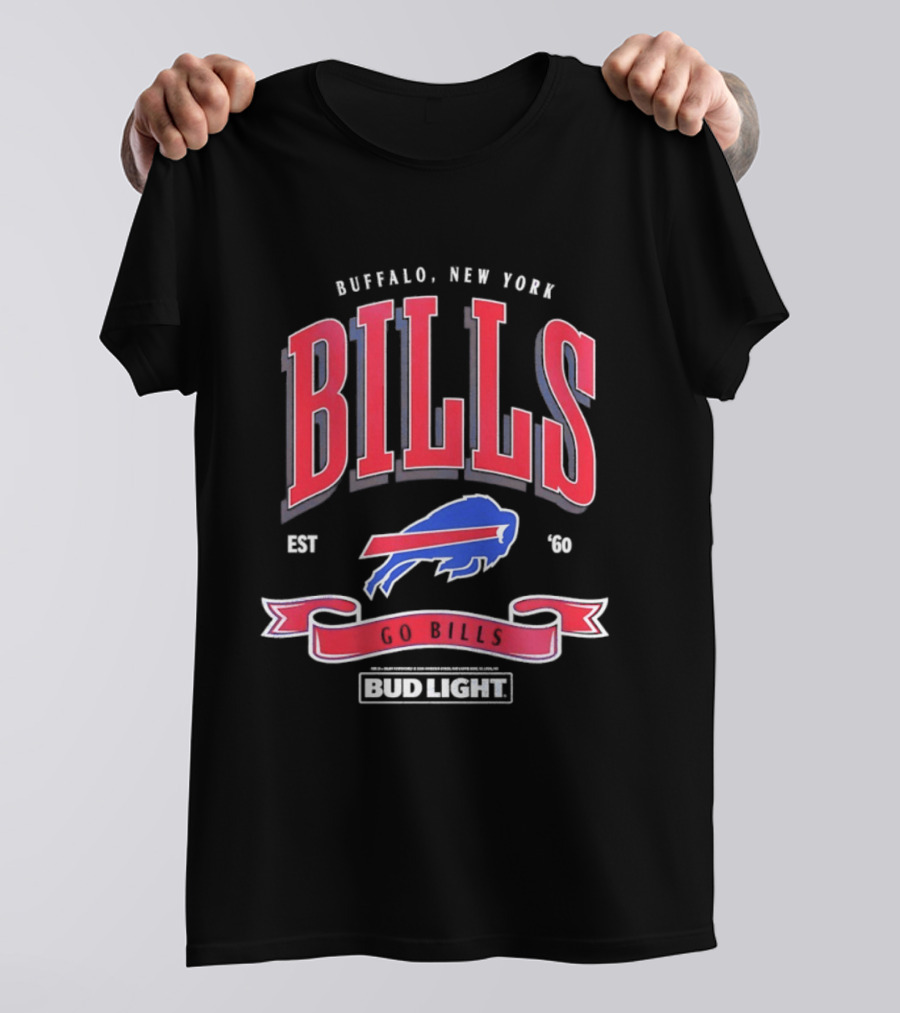 Buffalo New York Bills Est 1960 Go Bills Bud Light T-Shirt