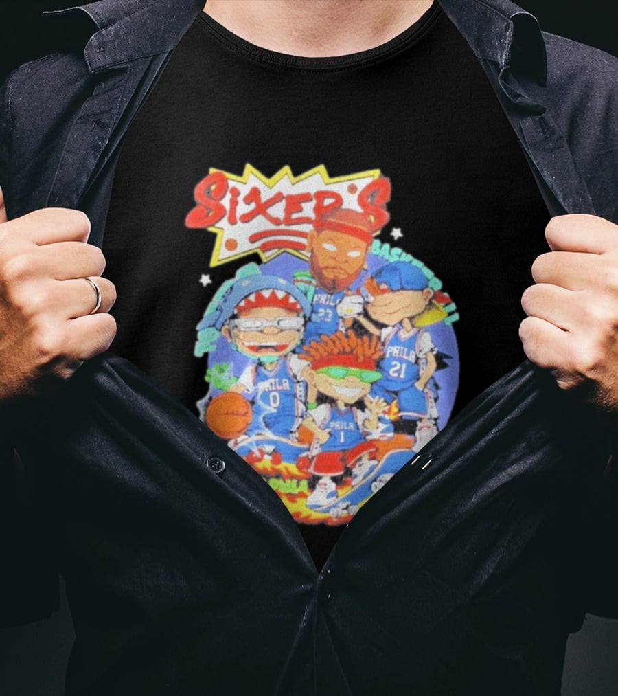 Philadelphia Sixers Basketball Rugrats Characters T-Shirt